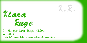 klara ruge business card